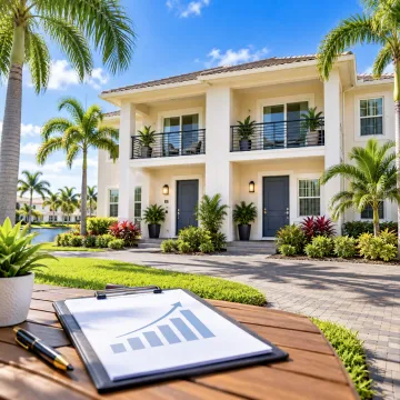 Dúplex de inversión en el suroeste de Florida con gráfico de crecimiento